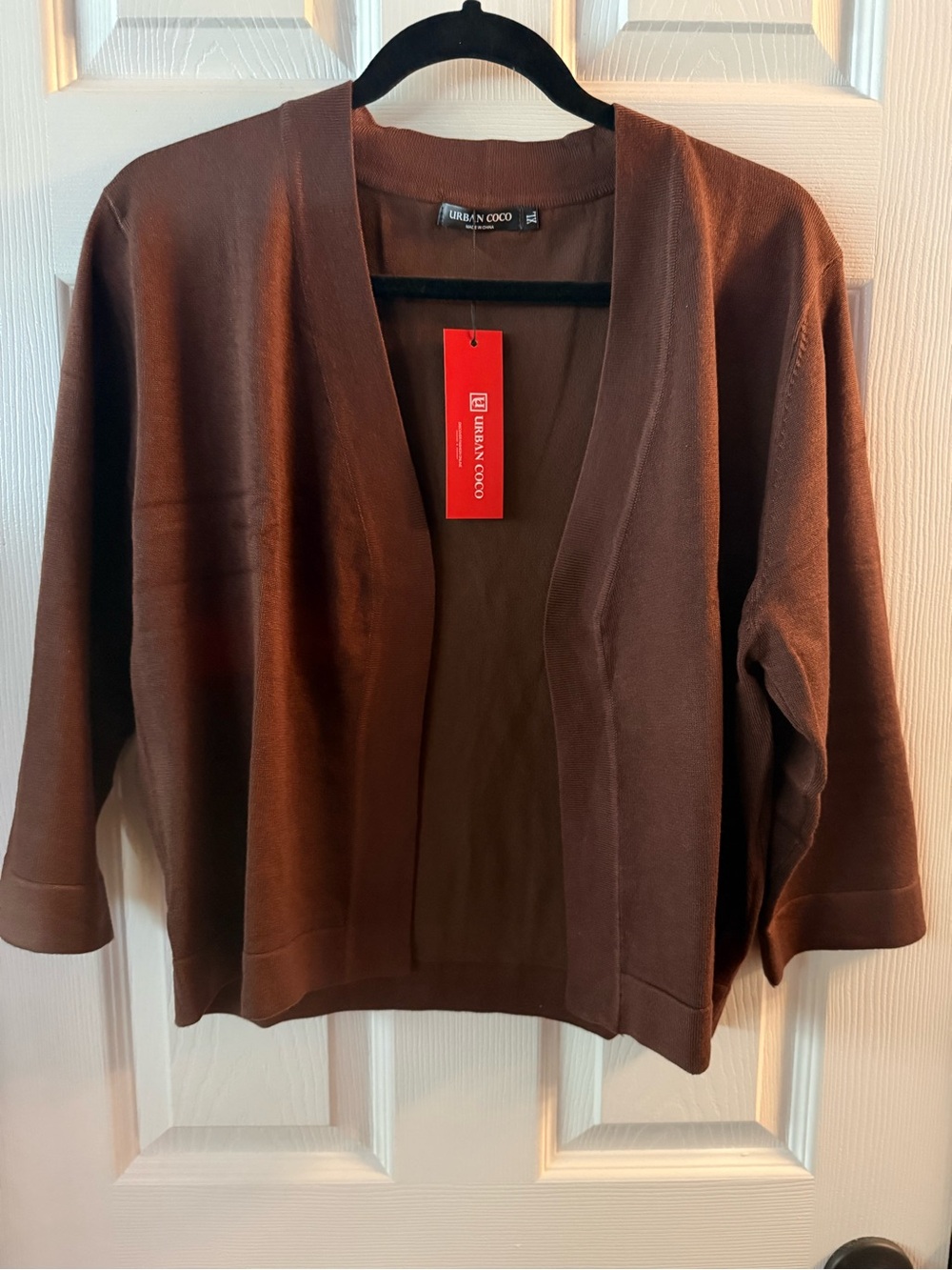 URBAN COCO 3/4 sleeve cropped sweater shrug